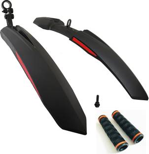 ShreNik Cycle Mudguard Reflective Tape with Handle Bar Grip Combo for Bicycle MTB Bikes Clip-on Front & Rear Fender