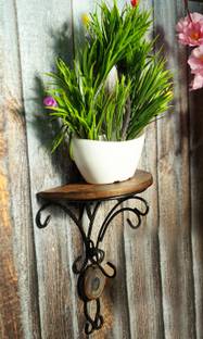 Ruby Perl Beautiful wrought iron wall bracket pack of 1 Wooden, Iron Wall Shelf