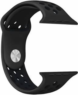 Frazil Soft Silicone Sport 38mm/40mm Band Black and Black Air Hole Smart Watch Strap