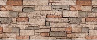 WALLDESIGN 609.6 cm Stone Brick Wall Pattern Wallpaper Border For Bathroom - 3 inch width by 20 ft length - Large Self Adhesive Sticker