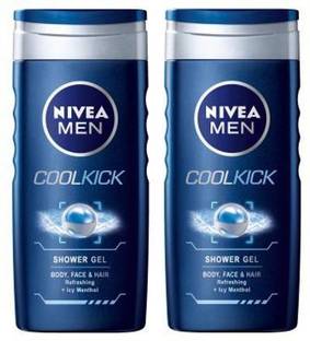 NIVEA Cool Kick Shower Gel for Men (Pack of 2)