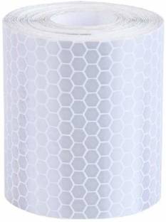 SYGA 3 Meter Reflective Warning Tape Sticker, High Visibility Safety Honeycomb Conspicuity Tapes 50 mm x 3 m White Reflective Tape