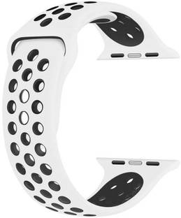 Frazil Soft Silicone Sport 42mm/44mm Band White and Black Air Hole Smart Watch Strap
