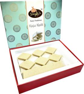 Singla Sweets Kaju Burfi Katli 500g Witout Silver Coating Sweets Box