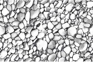 WALLDESIGN 304.8 cm White Small Pebble Stones Pattern White Wallpaper Border - 3 inch width by 10 ft length - Small Self Adhesive Sticker