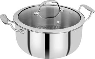 BERGNER Hitech Prism 5.7 Liters Serving Pan 28 cm with Glass Lid Cook and Serve Casserole