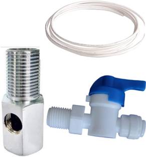 ZONE CARE DIWATER VALVE Connector and RO pipe for RO/UV/Water Purifier plastic/brass & 5 meter pipe (PACK OF 2 PEICE) Tap Adapter