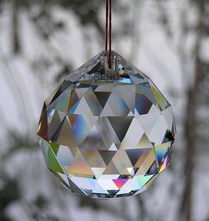 astral street Clear Crystal Hanging Ball Sun Catcher for Positive Energy and Good Luck Prosperity (40 mm) (Pack of 1) Decorative Showpiece  -  5 cm