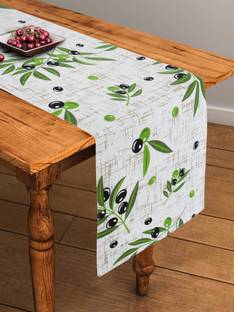 Flipkart SmartBuy Green, White 152 cm Table Runner