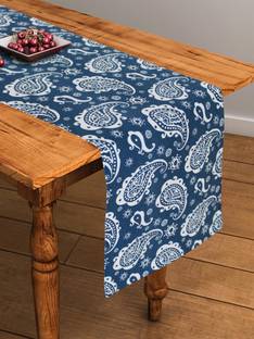 Flipkart SmartBuy Blue, White 152 cm Table Runner