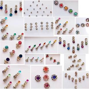 QUBIX Woman Best Bindi Combo Pack 20 Flaps Multi stone colors Women Multicolor Bindis
