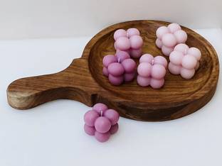 yellow petal Cloud Bubble Cube Candle, French Lavender Scented 210gm Candle