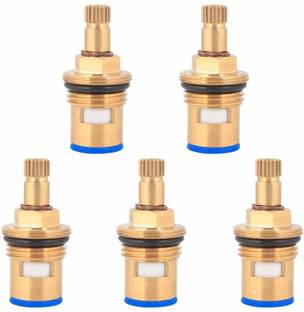 NEW WARE Brass Ceramic Disc Cartridge Quarter Turn 1/2" for Bathroom Kitchen Tap Faucet Valve (Hot and Cold) Pack of 5 Nos (40 gm/Pc) Standard Size Spindle for tap Check Valves