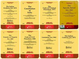 Combo Sale Of 8 Bare Acts For Law Students/Judiciary Aspirants CPC,CrPC,Constitution,Transfer Of Property,Specific Relief Act,Contract Act,Limitation Act,Evidence Act