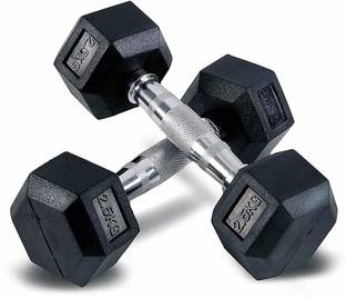 कॉकटू RUBBER HEX DUMBBELLS 2.5 KG निश्चित वजन डम्बल