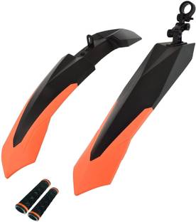 ShreNik Cycle Mudguard For Bicycle Mountain Bikes with Grip Set Combo Dual Color Clip-on Front & Rear Fender