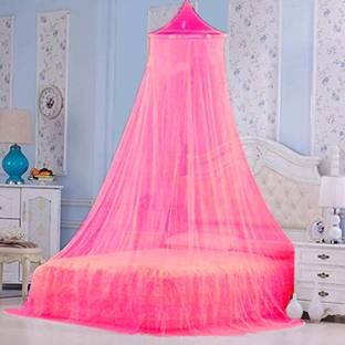 Maruti Enterprise Polyester Adults Washable Mosquito net Portable Double Bed7*7 (Round-Canopy) Mosquito Net
