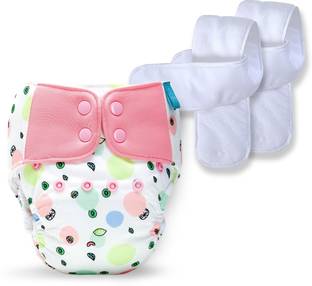 bumberry Baby Pocket Diaper 2.0- Waterproof Reusable & Adjustable Cloth Diaper with leg gusset, wetfree lining & 2 extralong wetfree Inserts (6 -36 months, Fruityline)