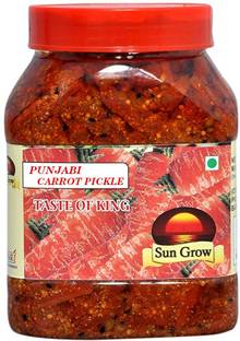 Sun Grow Organic Hand Made Premium Quality (Real Taste of Punjabi Pickles) Punjabi Carrot Pickle Gajar Ka Achar (1 Kg) Carrot Pickle