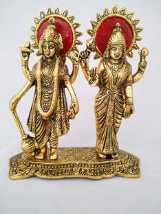 WELLWISHERS CRAFT Laxmi Narayan (Vishnu) idol Set Decorative Showpiece  -  19 cm