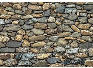 WALLDESIGN 304.8 cm Different Natural Stone Brick Pattern Wall Border - 3 inch width by 10 ft length - Small Self Adhesive Sticker