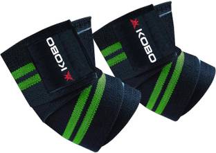 KOBO Power Lifting Elbow Wrap / Elbow Support for Weightlifting Body Building (Pair) Elbow Support