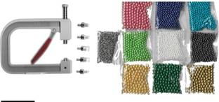 Sianna Collections Beads Punching Machine Kit/DIY Manual Beading Machin/Pearl Setting Machine No Hole Nailed Bead Machine Manual Beads Setting Machine, Including 9 Packets of Beads and 1 Packet Pearl Setting Pin