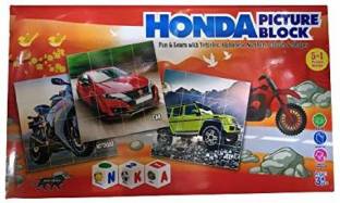 PEZYOX Educational Honda Vehicle Blocks for Kids to Enhance Their knowldege About Different Vehicles and Educational English Blocks to Improve Vocabulary