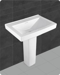 BM BELMONTE Ceramic Big / Large Pedestal Wash Basin LCD 26 Inch x 18 Inch for Bathroom / Washroom / Toilet / Dining Pedestal Basin
