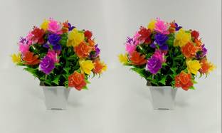 RESILIENCE Combo Plant/Flower For Decoration Bonsai Wild Artificial Plant  with Pot