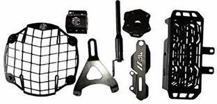 auto trends RE Combo6 Accessories Head Light Grill,Rear Break Fluid Cap,Master Cylinder Guard,Oil Cooler Guard,Side Stand Foot Enlarger,Sparco Antena,All in One Place Bike Headlight Grill