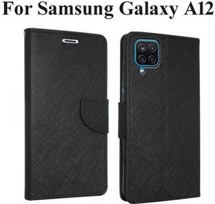 Wristlet Flip Cover for Samsung Galaxy A12, Samsung Galaxy M12, Samsung Galaxy F12