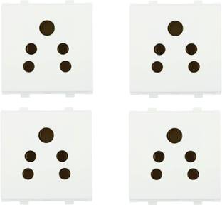 JELECTRICALS 6 AMP 5 Pin socket Pack of 4 6 A Three Pin Socket