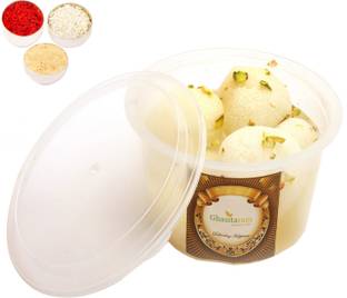 Ghasitaram Gifts Bhaidooj Gifts Sweets-Fresh Rosgullas Pack Small Combo