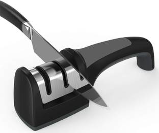 DITCAFOS 3 Stages Knife Sharpener Ceramic, Diamond and Stainless Steel Knife Knives Scissor and Blade Sharpening Non-Slip Tools Sharpener Knife Grinder Knife Sharpening Steel