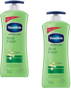 Vaseline Intensive Care Aloe Fresh Body Lotion Each 400 ML Pack of 2