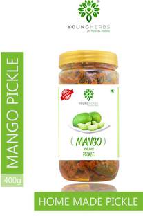 Young Herbs Natural Organic Pure Fresh Home Made Mango Pickle Traditional Achar Sour Taste 400 Gram Mango Pickle
