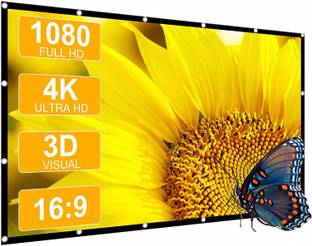 Moiz 150" Inch Projector Screen (Foldable) 10 x 8 Feet 4:3 Ratio 3D UHD Supported Design 114(+) Projector Screen (Width 305 cm x 244 cm Height)