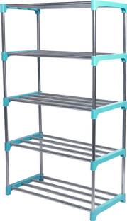 LivingBasics Multipurpose Storage Steel Rack for Home, Office, Kitchen, Bookshelf / Metal, Plastic Shoe Stand