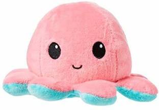 Ek Rag Reversible Octopus Toy Mini Plush - Stuffed Animal Toy | Show Your Mood Without Saying a Word (Blue-Pink)  - 10 cm