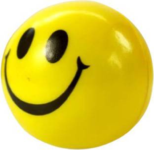 Family Line SMILE Face Squeeze Soft Ball, Kids Playing Small Ball (Yellow)  - 7 cm