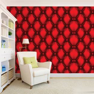 Print Panda Decorative Red Wallpaper