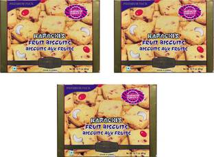 KARACHI BAKERY Premium Fruit Biscuits, 400g (Pack of 3) Cookies Biscuit