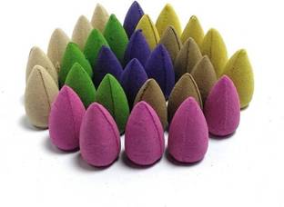 क्राफ्ट्स फोर यू "Fountain Cones, Buddha Cones, Ganesha Cones, Backflow Cones, Incense Cones Agarbattis (30 Sticks)" गुलाब, लेवेंडर, जैस्मीन धूप