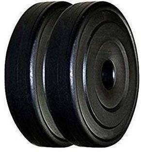 BEACON INTERNATIONAL 10 kg 10 Kg SPARE WEIGHT ( 5 Kg x 2 PLATES) PVC PLATES BLACK Home Gym Combo
