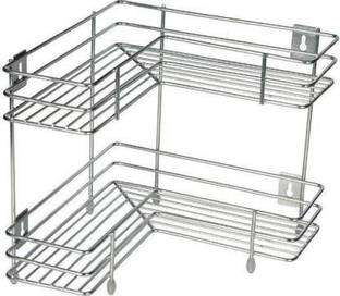 NEELESHWARI Utensil Kitchen Rack Steel Containers Kitchen Rack Steel L Corner Shape Triple Layer Stainless Steel