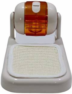 Taiyo Pluss Discovery Cat Food Dispenser, Size: (19.4X31.3 cm) (LXH), 2 in 1 Cat Food Treat Dispenser Ball with Scratching Plate, Suitable for Cats & Kitten (White) Plastic Treat Dispensing Toy For Cat