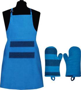 New Ladies Zone Blue Cotton Kitchen Linen Set