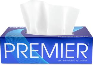 Premier FACE AND BOX TISSUE 2PLY 100 PULLS IN EACH BOX