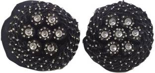 nik city store Amazing Stone Natural Black Beautiful bun  Style seven Stone simple hair Juda Bun Fashion  Extension (pack of 2) Hair Extension